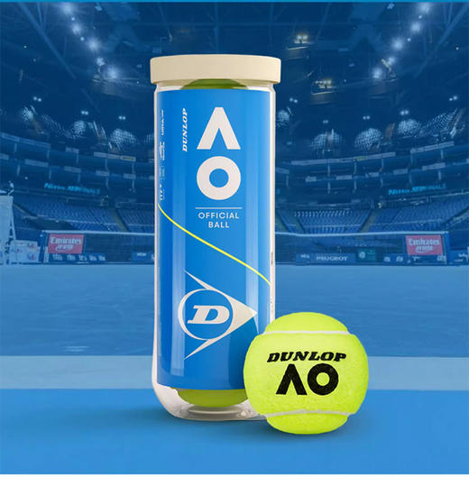 Dunlop邓禄普 澳网AO官方用球  胶桶（3粒装） 商品图0