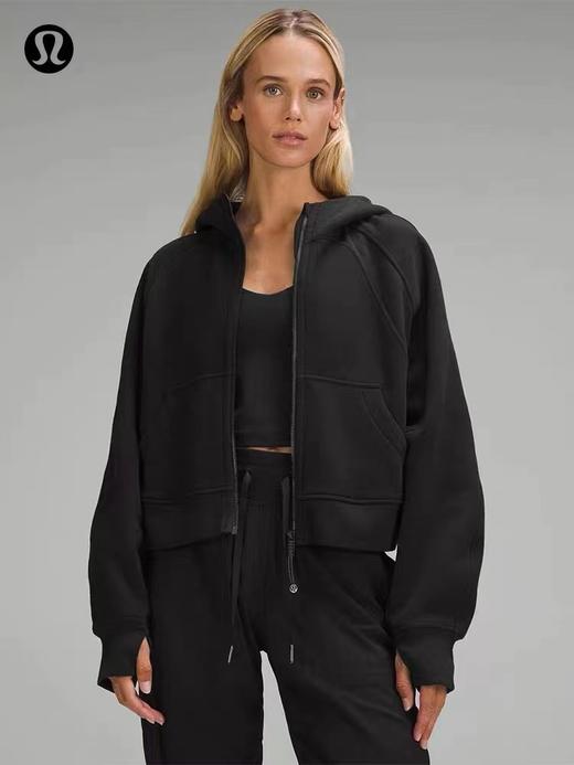 D121604加绒加厚连帽蓄热保暖拉链开衫运动上衣宽松连帽外套 商品图2