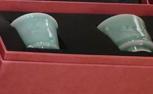 朱砂多色连理杯套装-龙飞凤舞 商品图0