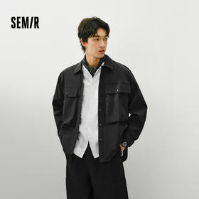 森马长袖衬衫男春季户外工装衬衣实用立体大口袋通勤上衣oversize