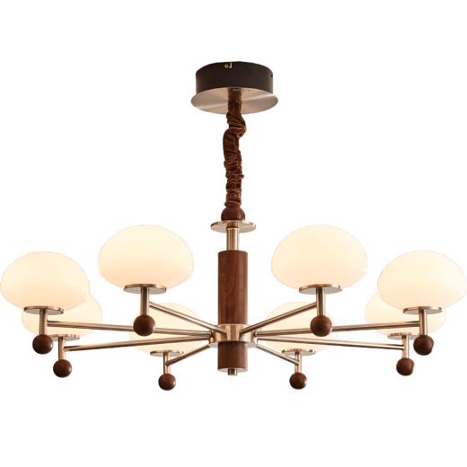 [预售·30天内发货]欧普（OPPLE）26新款中古风客厅吊灯复古胡桃木护眼全光谱餐厅主灯小蘑菇 商品图6