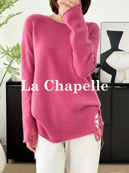 会员福利【兔毛/绵羊毛+镂空钩边】拉夏贝尔/La Chapelle舒适亲肤不扎~高品质羊毛衫！时髦圆领毛衣 商品图14