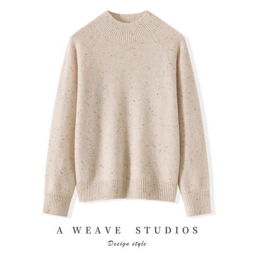 【清河羊毛羊绒专场】鹿展Z229女士一线成衣插肩半高领羊绒衫 商品图2