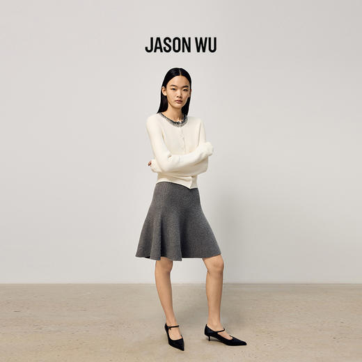 【JASON WU】2025秋冬新款时尚气质优雅钻饰肌理感休闲开衫针织衫上衣 商品图3