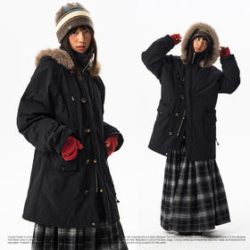 CryingCenter秋冬实穿可拆卸毛领夹棉外套 工装派克棉服哭喊中心