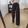 D121629松紧腰宽松慵懒松弛感杨桃裤高腰显瘦加绒阔腿牛仔裤女秋冬 商品缩略图5