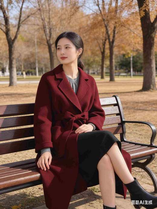 546100修身气质款长款羊绒大衣 商品图1