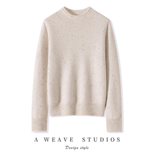 【清河羊毛羊绒专场】鹿展Z230女士一线成衣卷边半高领羊绒衫 商品图3