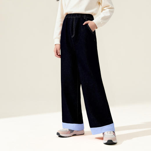 笛莎Deesha 童装女童裤子2026春新款牛仔直筒裤 商品图0