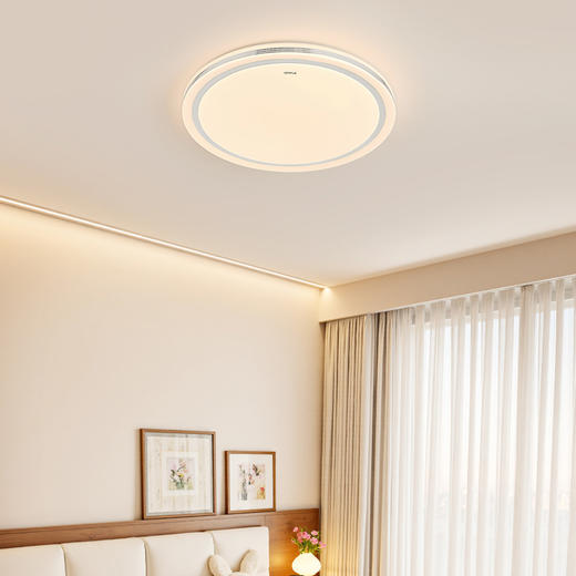 爆款🔥OPPLE欧普照明卧室云骁简约现代全面屏致晓奶油风圆形吸顶灯明锦 商品图3