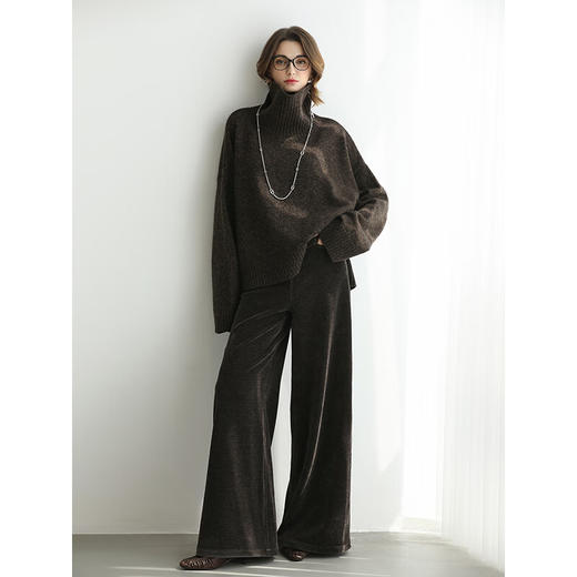 COCOBELLA软糯蓬松高领羊毛针织衫女秋冬加厚通勤毛衣MZ3259 商品图2