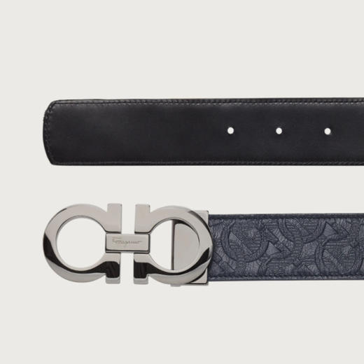 【三】FERRAGAMO 菲拉格慕 男士双面可调式Gancini皮革腰带 蓝色 67 5542 735830 商品图2