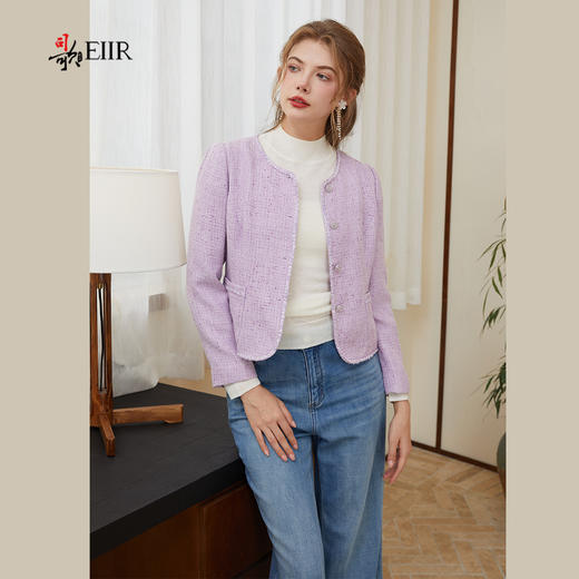 司歌收腰小香风外套短无领修身B921263X 商品图0