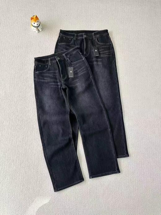 D121684宽松直筒修饰腿型25冬新款男士加绒牛仔长裤 商品图0
