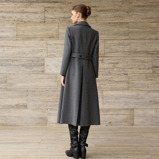 IWY/灰色冬季新款高级感羊毛大衣叠穿式毛呢外套气质通勤收腰风衣WC366 商品图8