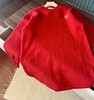 D121610秋冬温暖氛围红色慵懒显白圆领女士针织衫 商品缩略图9