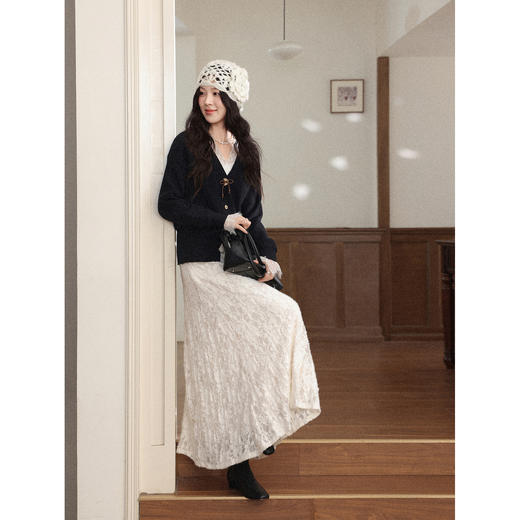 鹿向南【1220/20:00新品前1小时7折限量100件】假两件黑色连衣裙 商品图2