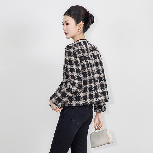 「高货wl」全新升级【铂金会员468/天猫629/差价161】(11503)洛诗琳气质小香风羽绒2025冬季新款圆领加厚粗花呢外套 商品图1