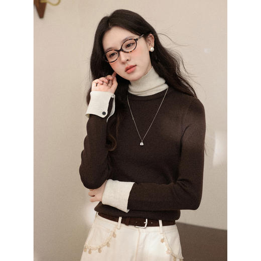 鹿向南【1220/20:00新品】咖色针织衫 商品图0