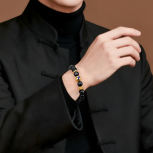 好运连珠 黑曜石水行手串 商品图4