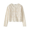 【JASON WU】(多色)秋冬新款花朵镂空手钩花卉设计绵羊毛短上衣针织开衫女 商品缩略图6