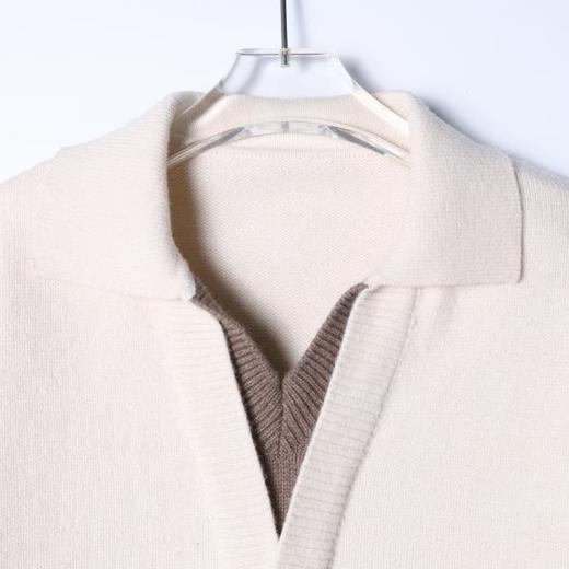 SDSA男士秋冬新款痞帅男装简约韩版假两件翻领毛衣百搭针织衫时尚 商品图1