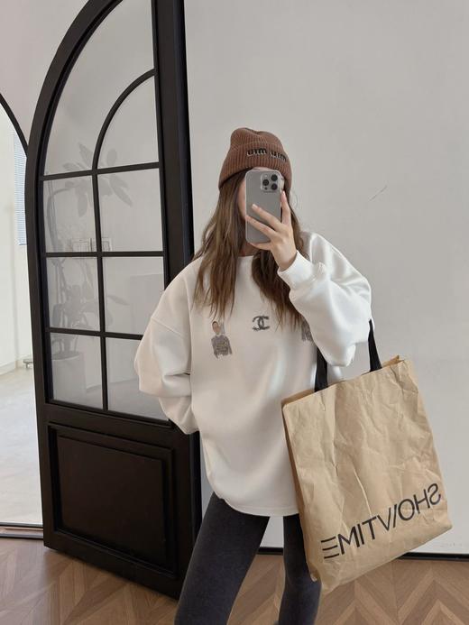 限定款涂鸦素描加绒卫衣 商品图1