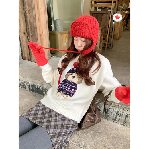 <曾小咸推荐>现货秒杀 ！微信超特价！韩系刺绣小狗毛衣 日常209.99 立减100 秒杀109.99！！ 商品图3