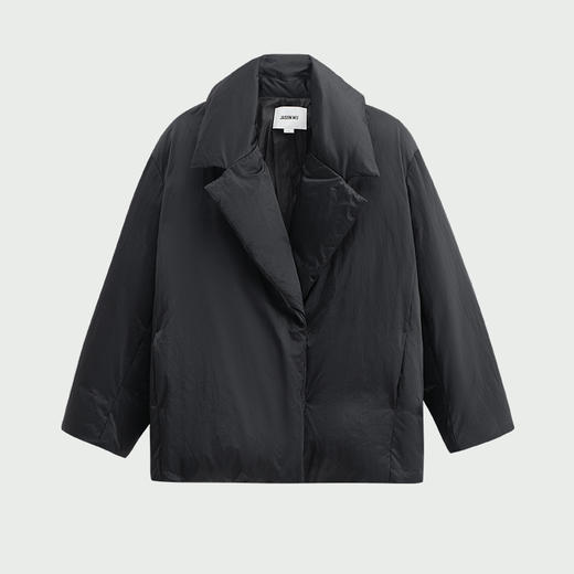 【JASON WU】秋冬新款大翻领缎面茧型保暖通勤休闲上衣外套羽绒服女 商品图2