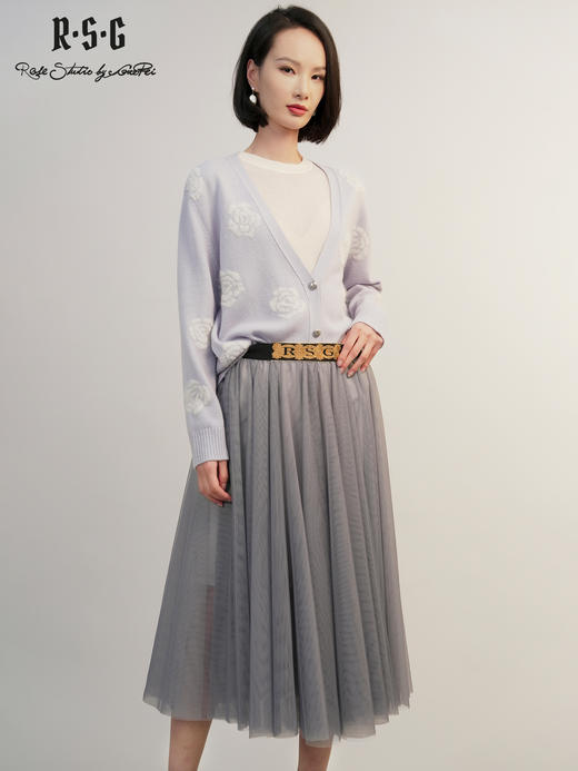 郭培成衣RSG「双生纱梦」网纱裙半身裙垂坠中长款a字大摆裙2025女 商品图4