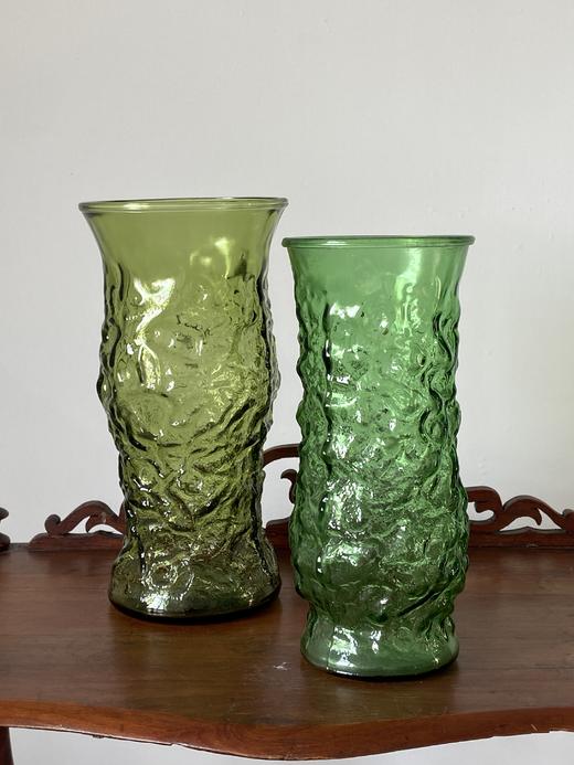  【苏州】美国中古1950s祖母绿老玻璃花瓶 商品图0