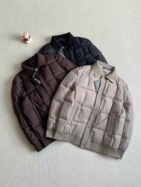 D121683冬季男士翻领鸭绒面包羽绒服巴恩风外套