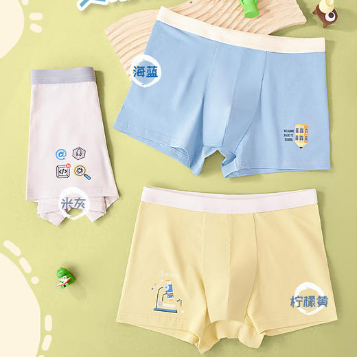 【3条装】青少年平角内裤男大童全棉底裤【CSK25325】 商品图0