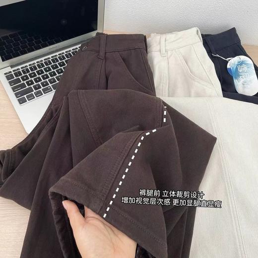 D121629松紧腰宽松慵懒松弛感杨桃裤高腰显瘦加绒阔腿牛仔裤女秋冬 商品图14