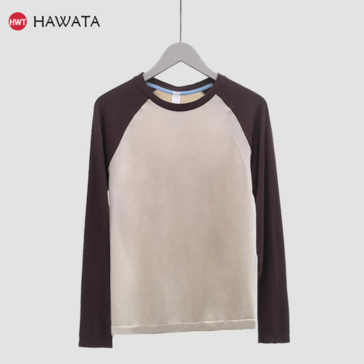 哈瓦塔撞色美丽奴羊毛速干运动长袖H350181 商品图3