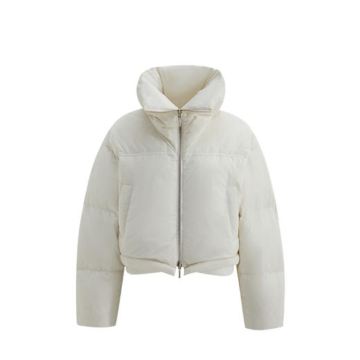 (90白鹅绒)【JASON WU】秋冬新款大翻领廓形提花短款保暖面包羽绒服 商品图3