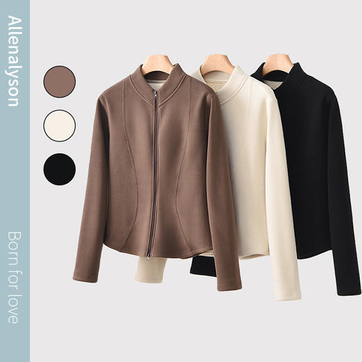 除了舒服没别的，人手必备两件起拍，高科技德绒保暖面料，面料超细腻柔软，抗静电不起球，小蛮腰修身外套，羽绒服内搭女士拉链打底衫 商品图8