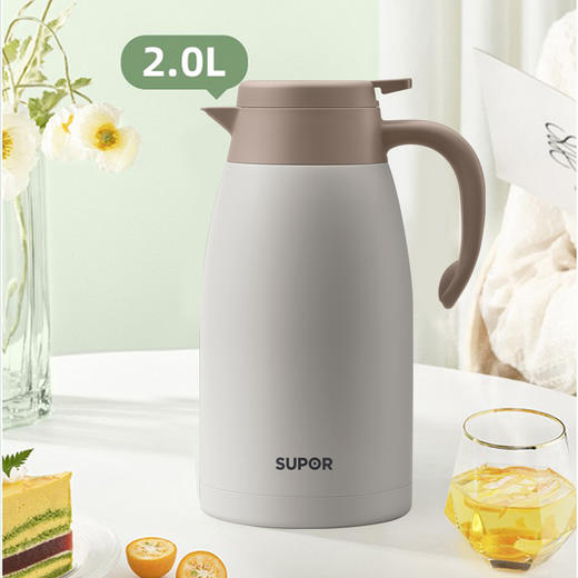 苏泊尔（SUPOR）家用保温壶304不锈钢暖壶 2.0L奶油白TKC200KH53 商品图3