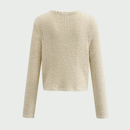 【JASON WU】2025年新款圆领针织开衫手钩工艺设计感高级小香风针织衫 商品图0