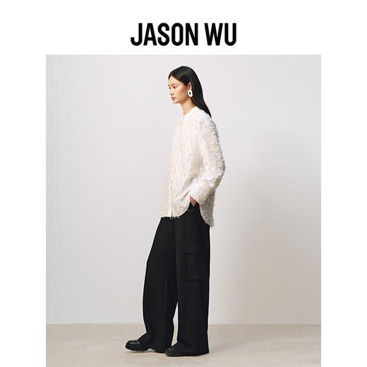 【JASON WU】秋冬新款精纺羊毛宽松通勤百搭裤子休闲裤工装裤女 商品图2