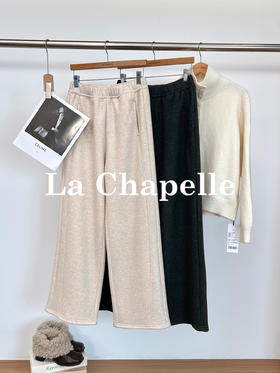 拉夏贝尔/La Chapelle巨厚实500g一条顶两条直筒显瘦休闲裤
