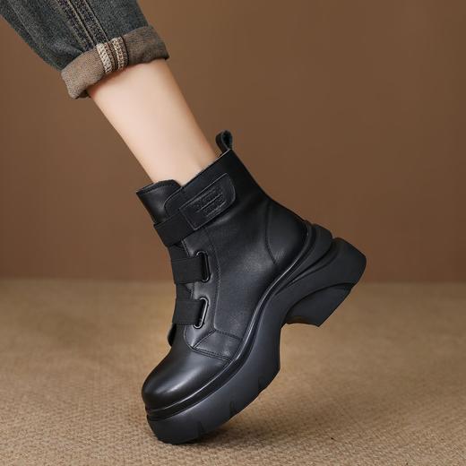 FR 85260马丁靴保暖加绒复古圆头魔术贴小众短靴 商品图1