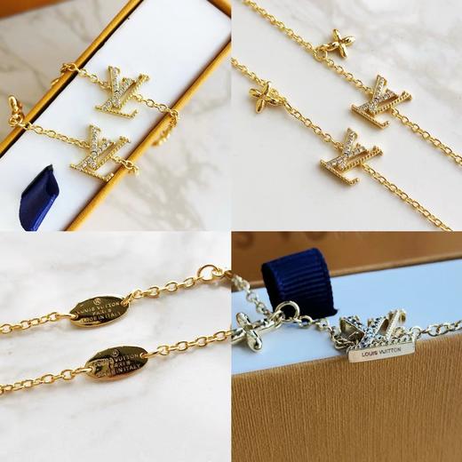 D121659百搭显白长度可调节四叶草字母镶钻手链 商品图8