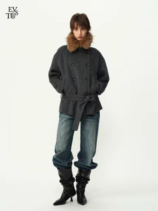 Evistub girls/E-5DWT1429/绵羊毛排扣双面呢大衣 商品图1