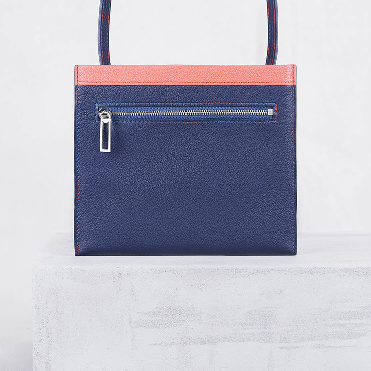 【Camille Fournet】湛蓝色牛皮双层袋