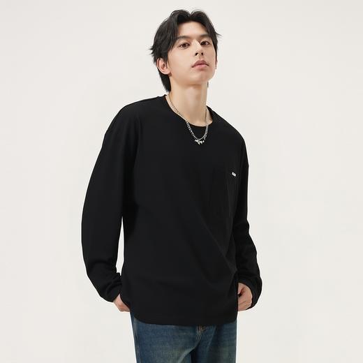 gxg.jeans男装 多色口袋设计纯棉宽松圆领长袖T恤男 25年秋热卖 商品图2