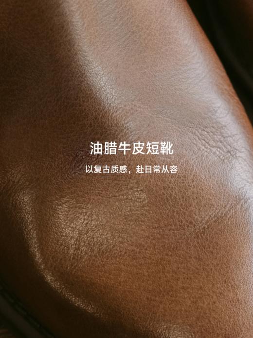 女作家瘦瘦靴 油腊牛皮切尔西短靴ACF3FTW152 商品图10