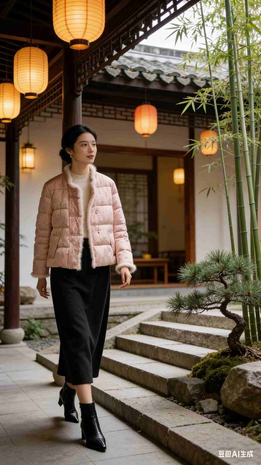 立领水貂边羽绒服589903,均码 国风 商品图1