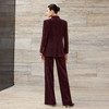 IWY/玫瑰砂岩豆沙红秋冬款灯芯绒无领西装西裤OL通勤套装CP2586 商品缩略图4