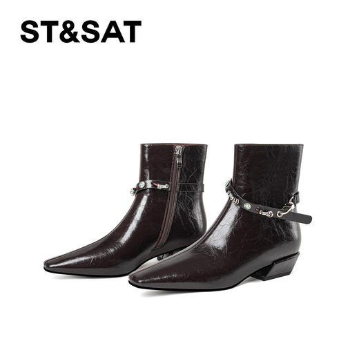 【绒里可选】星期六复古饰带气质时装短靴SSD4116YCC/SSD4118YLL 商品图6